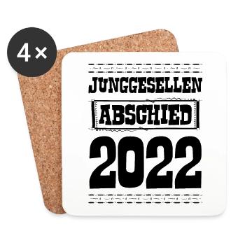 junggesellen Abschied Jga 2022 - Untersetzer (4er-Set) - Weiß - Vorne