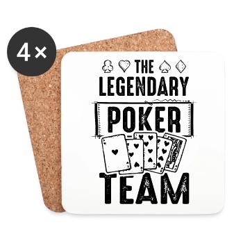 Poker Team - Untersetzer (4er-Set) - Weiß - Vorne