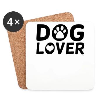 Amoureux des chiens - Dessous de verre (lot de 4) - blanc - Devant