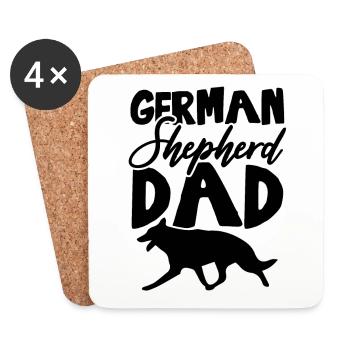 german shepherd papa - Coasters (set of 4) - white - Front