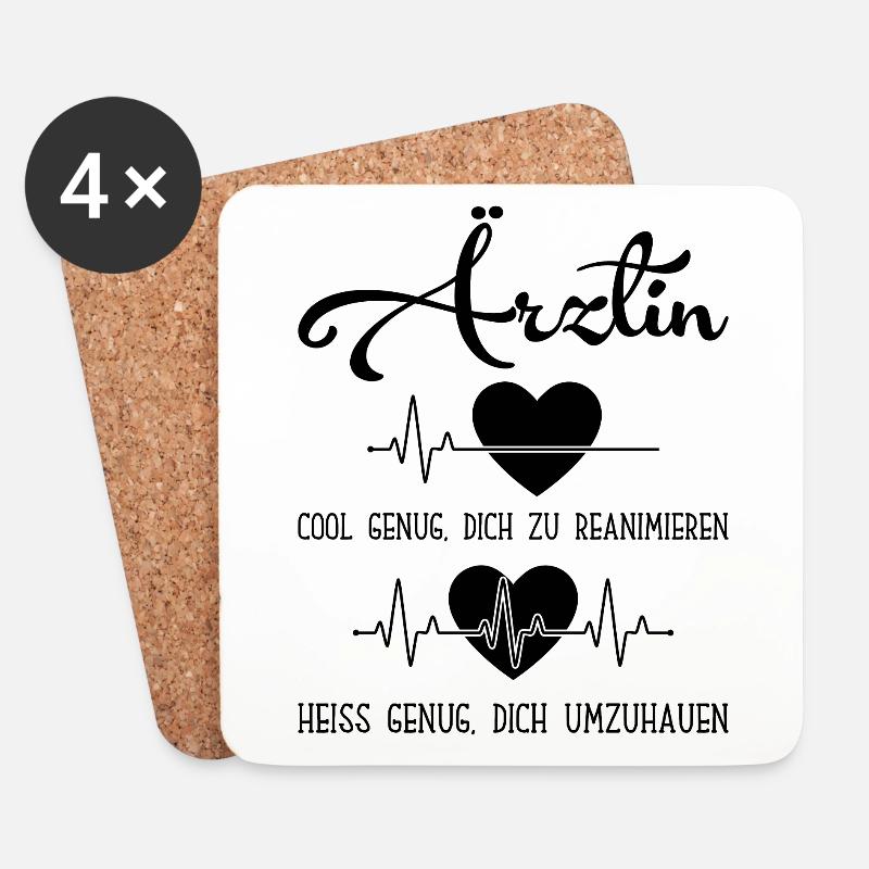 Arzt Ärztin Lebensretter Krankenhaus Praxis - Untersetzer (4er-Set) - Weiß