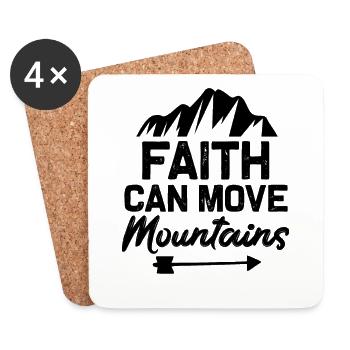 la foi a changé les montagnes - Dessous de verre (lot de 4) - blanc - Devant