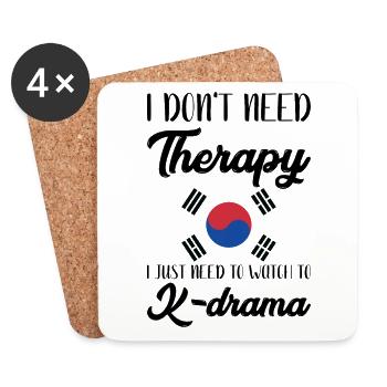 K-Drama Kdrama Corée corée du Sud Séoul K-Drama - Dessous de verre (lot de 4) - blanc - Devant