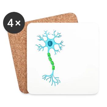 Anatomy Of Neuron Neuroscience Neurologist - Coasters (set of 4) - white - Front