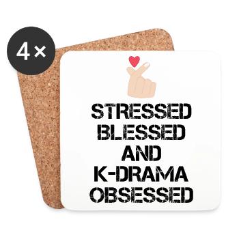 K-Drama K-Pop Kdrama Kpop Corée Séoul Corée du Sud - Dessous de verre (lot de 4) - blanc - Devant