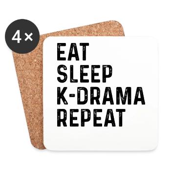 K-Drama Kdrama Corée du Sud Hallyu K-Drama - Dessous de verre (lot de 4) - blanc - Devant