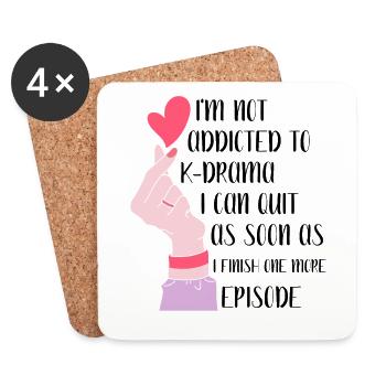K-Drama Kdrama Corée du Sud Hallyu K-Drama - Dessous de verre (lot de 4) - blanc - Devant