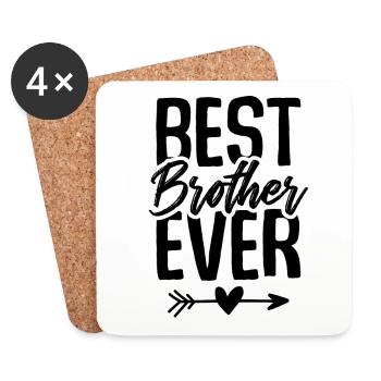 meilleur frère - Dessous de verre (lot de 4) - blanc - Devant