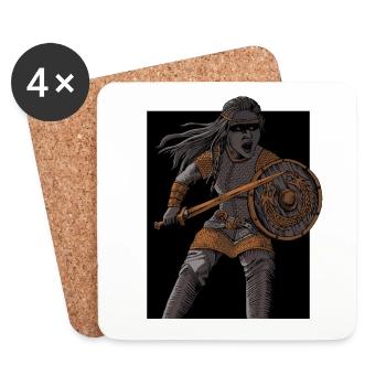 Schildmaid plunges into battle - Coasters (set of 4) - white - Front