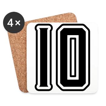 10 Zahl symbol - Untersetzer (4er-Set) - Weiß - Vorne