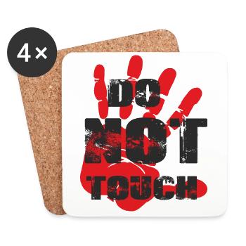 rote Hand, stop, nicht berühren - Untersetzer (4er-Set) - Weiß - Vorne