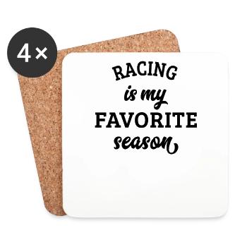 Racing Is My Favorite Season - Coasters (set of 4) - white - Front