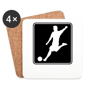 Football Football Logo - Dessous de verre (lot de 4) - blanc - Devant