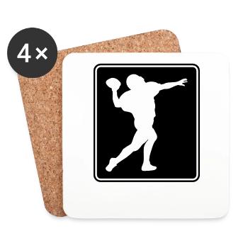 Football Footballer Logo - Coasters (set of 4) - white - Front