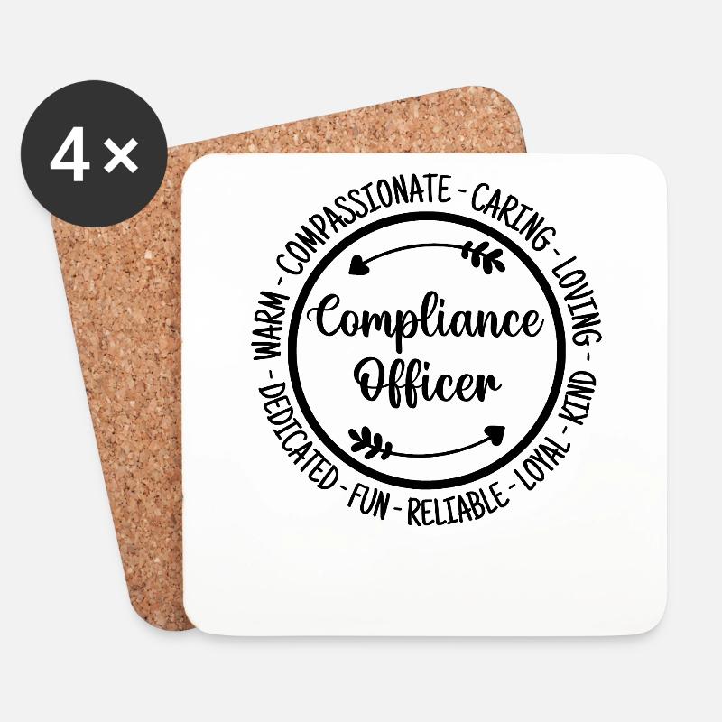 Compliance Officer Lustiges Essential Worker Geschenk - Untersetzer (4er-Set) - Weiß