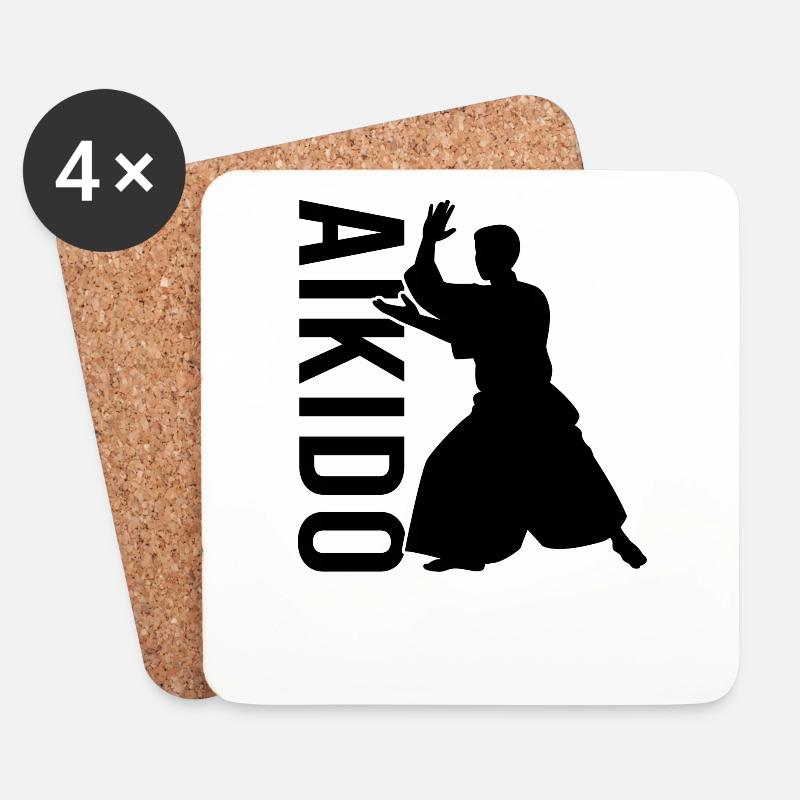 Aikido - Untersetzer (4er-Set) - Weiß
