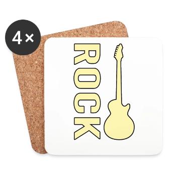 E Guitare Rock - Dessous de verre (lot de 4) - blanc - Devant