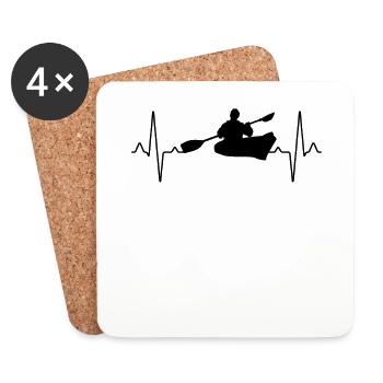Canoe Kayak Heartbeat - Coasters (set of 4) - white - Front