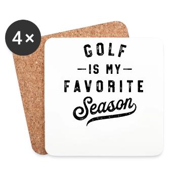 Golf Is My Favorite Season - Coasters (set of 4) - white - Front