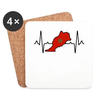 Maroc Heartbeat - Dessous de verre (lot de 4) - blanc - Devant