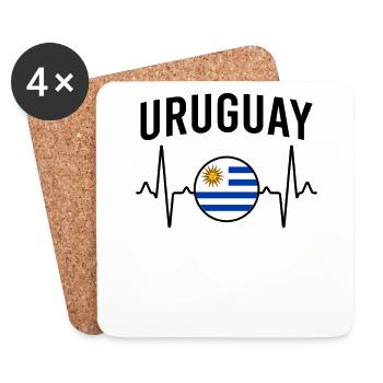 Uruguay Heartbeat - Coasters (set of 4) - white - Front