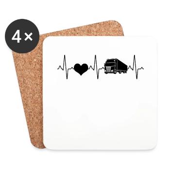 Truck Heartbeat - Coasters (set of 4) - white - Front