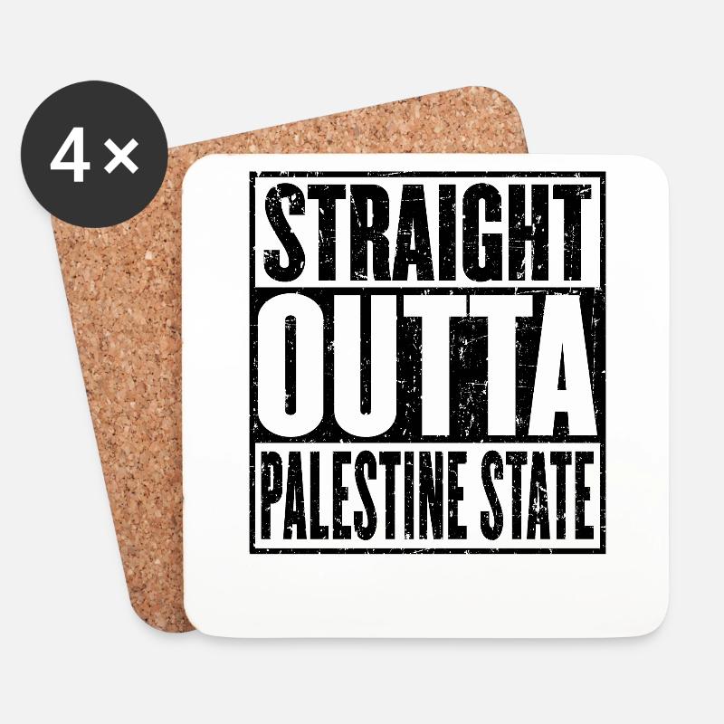 Straight Outta Palästina Staat - Untersetzer (4er-Set) - Weiß