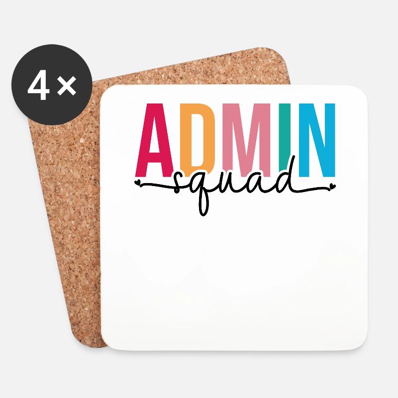 Admin Squad Verwaltungsassistent Admin Team - Untersetzer (4er-Set) - Weiß