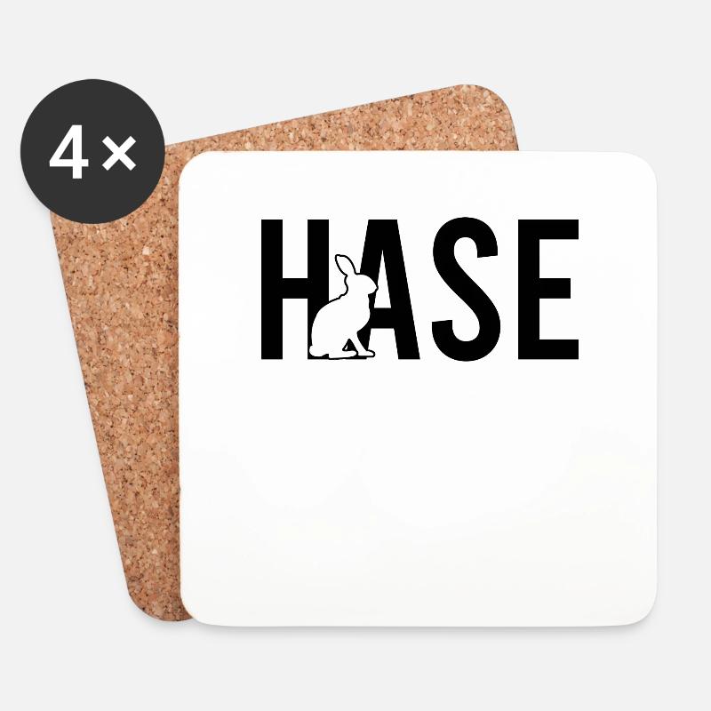 Hase - Untersetzer (4er-Set) - Weiß