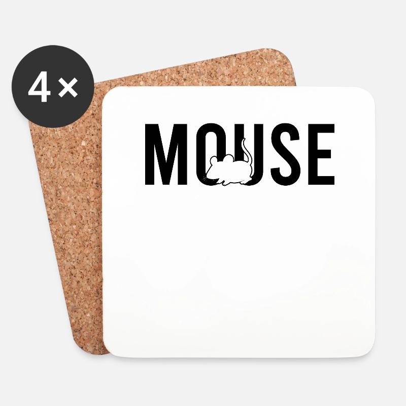 Maus mouse - Untersetzer (4er-Set) - Weiß