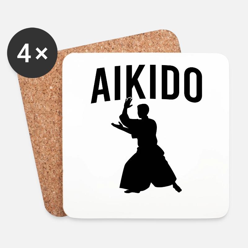 Aikido - Untersetzer (4er-Set) - Weiß