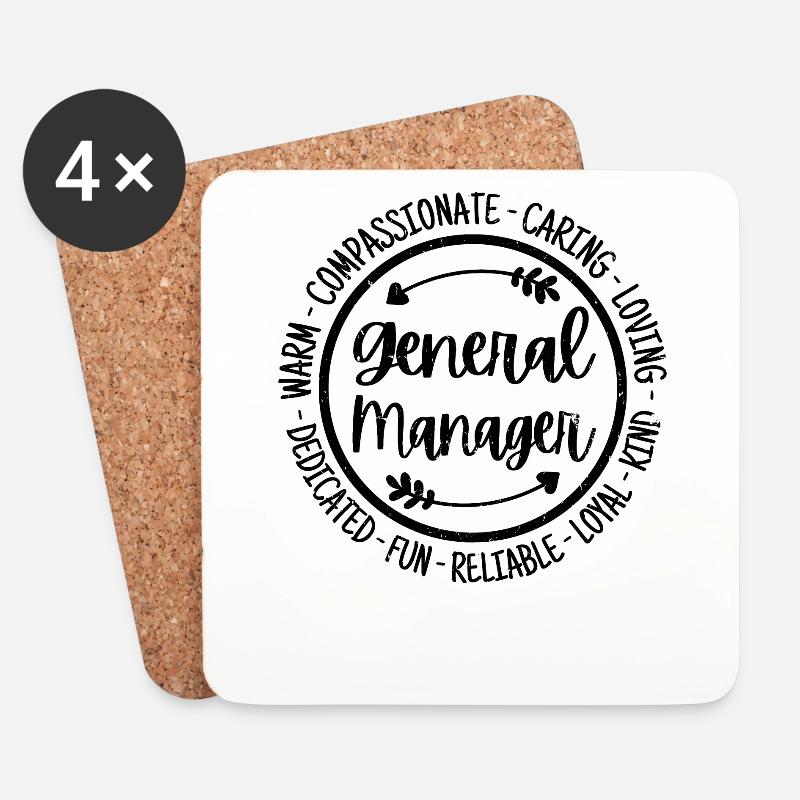General Manager Vintage Geschenk - Untersetzer (4er-Set) - Weiß