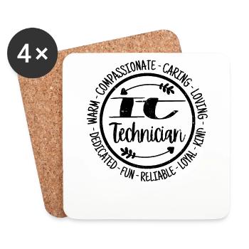 IT-Techniker Vintage Geschenk - Untersetzer (4er-Set) - Weiß - Vorne