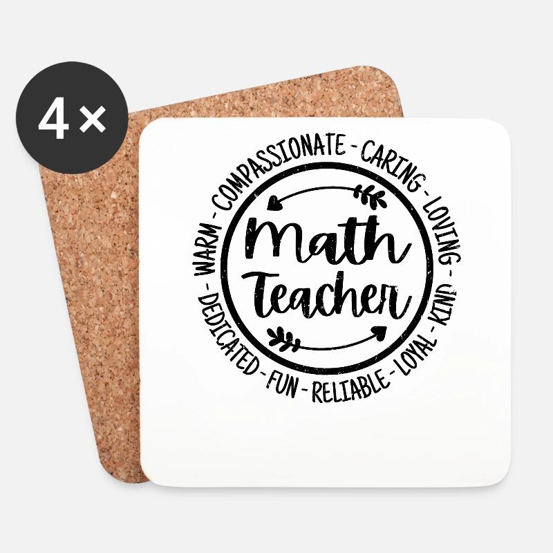Mathelehrer Vintage Geschenk - Untersetzer (4er-Set) - Weiß