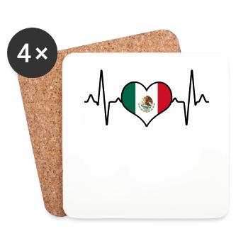 Mexiko Mexico Herzschlag - Untersetzer (4er-Set) - Weiß - Vorne