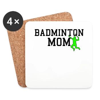 badminton mom - Untersetzer (4er-Set) - Weiß - Vorne