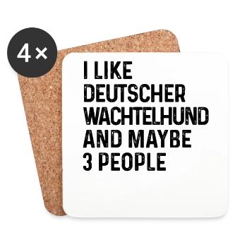 Ich mag Deutscher Wachtelhund und vielleicht 3 Leute - Untersetzer (4er-Set) - Weiß - Vorne
