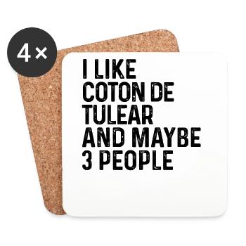 J’aime Coton de Tuléar et peut-être 3 personnes chien - Dessous de verre (lot de 4) - blanc - Devant