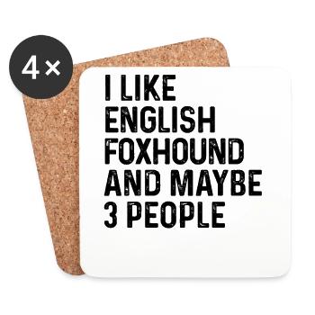 J’aime le Foxhound anglais et peut-être 3 personnes Dog - Dessous de verre (lot de 4) - blanc - Devant
