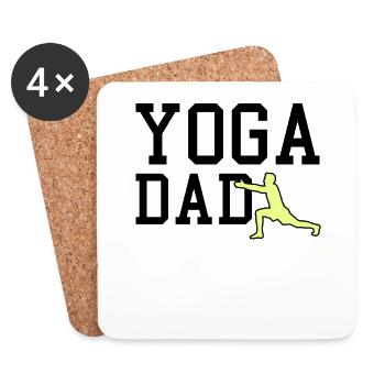 papa yoga - Dessous de verre (lot de 4) - blanc - Devant