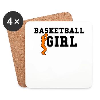 basket-ball girl - Dessous de verre (lot de 4) - blanc - Devant