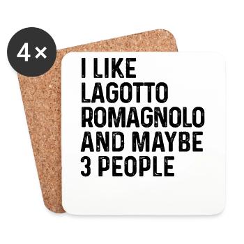 J’aime Lagotto Romagnolo et peut-être 3 personnes Chien - Dessous de verre (lot de 4) - blanc - Devant