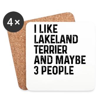 J’aime Lakeland Terrier et peut-être 3 personnes chien - Dessous de verre (lot de 4) - blanc - Devant