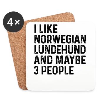 I Like Norwegian Lundehund And Maybe 3 People Dog - Coasters (set of 4) - white - Front