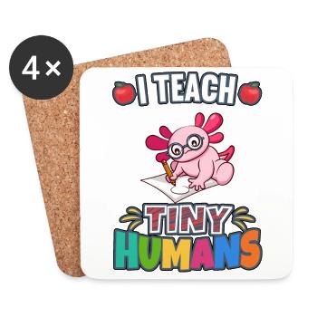 J’enseigne à Tiny Humans enseignant à l’école primaire - Dessous de verre (lot de 4) - blanc - Devant