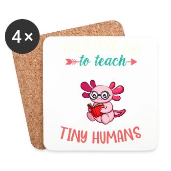 Good Day To Teach Tiny Humans Elementary Teacher - Coasters (set of 4) - white - Front