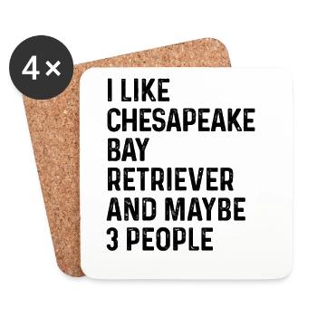 J’aime Chesapeake Bay Retriever et peut-être 3 - Dessous de verre (lot de 4) - blanc - Devant