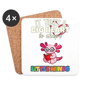 It Takes A Big Heart To Shape Little Minds Teacher - Coasters (set of 4) - white - Front