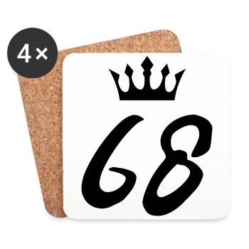 68 Couronne numérique - Dessous de verre (lot de 4) - blanc - Devant