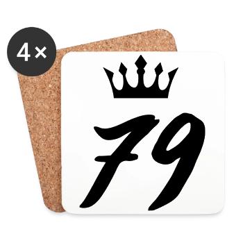79 Zahl Krone - Untersetzer (4er-Set) - Weiß - Vorne